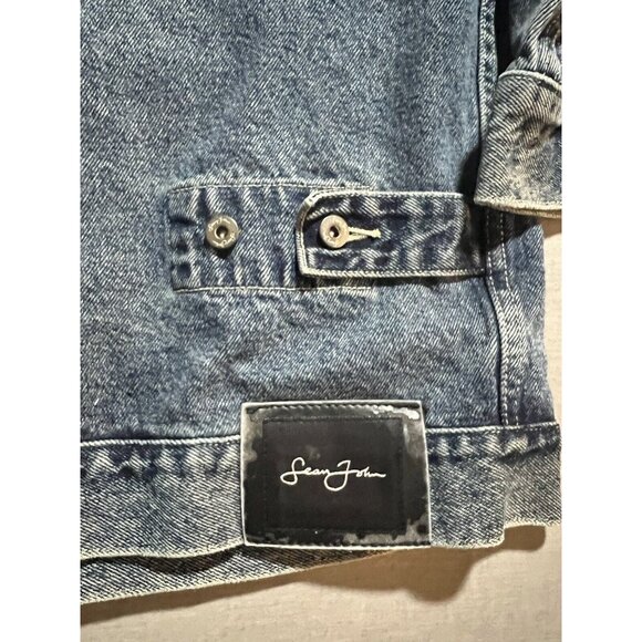 Vintage 90s Sean John Carpenter Denim Jacket Size XL Big Heavy Embroidered Rare. - Picture 10 of 14